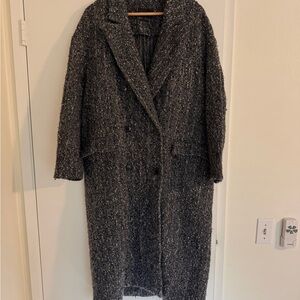 Isabel Marant Black Tweed Trench Coat